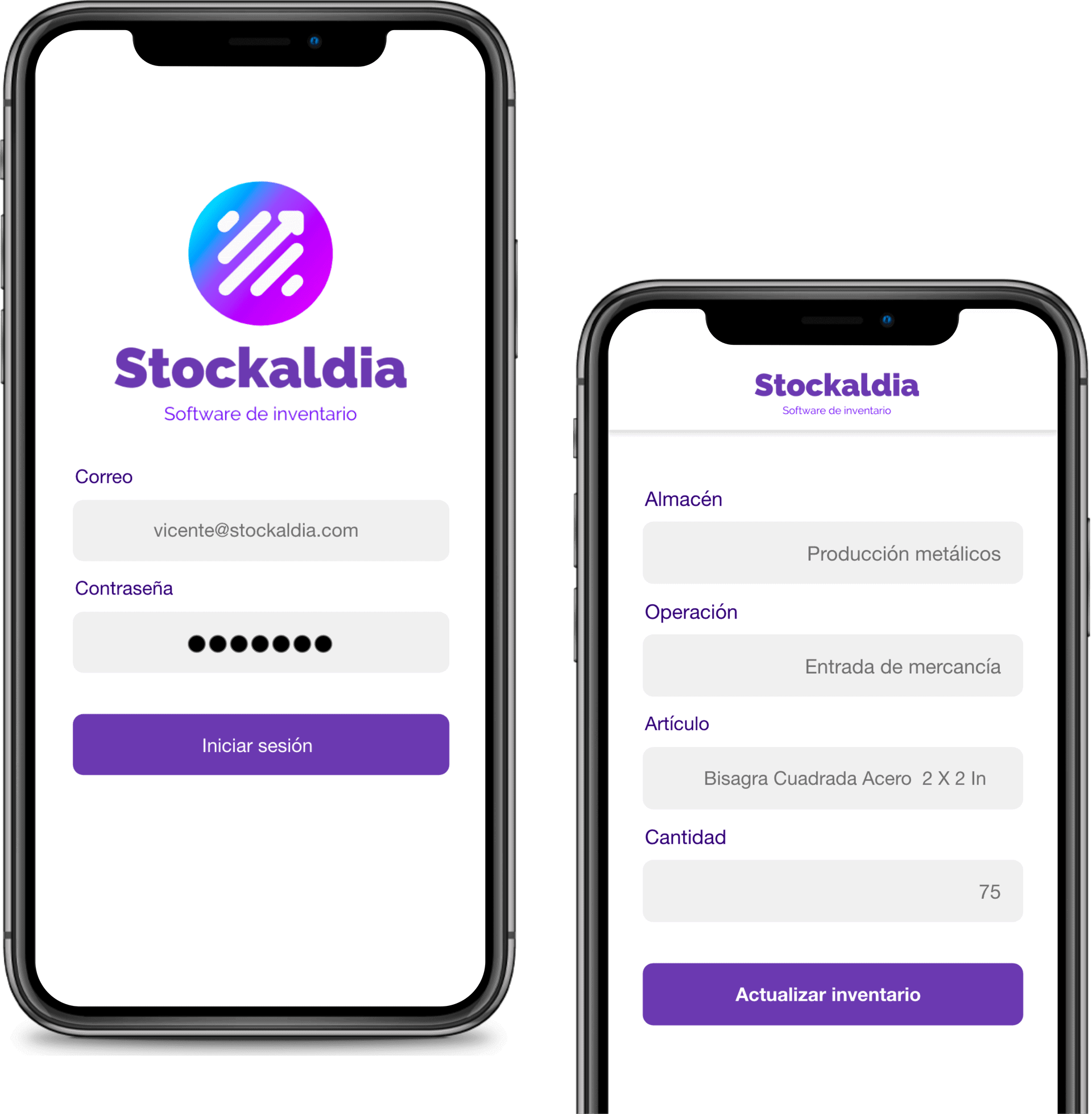 Captura de pantalla de Stockaldia para control de inventarios